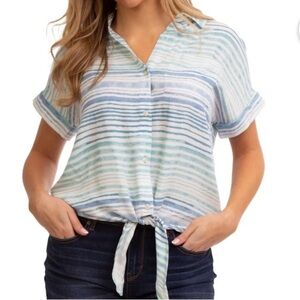 Jordache women’s front tie soft oversized top XL